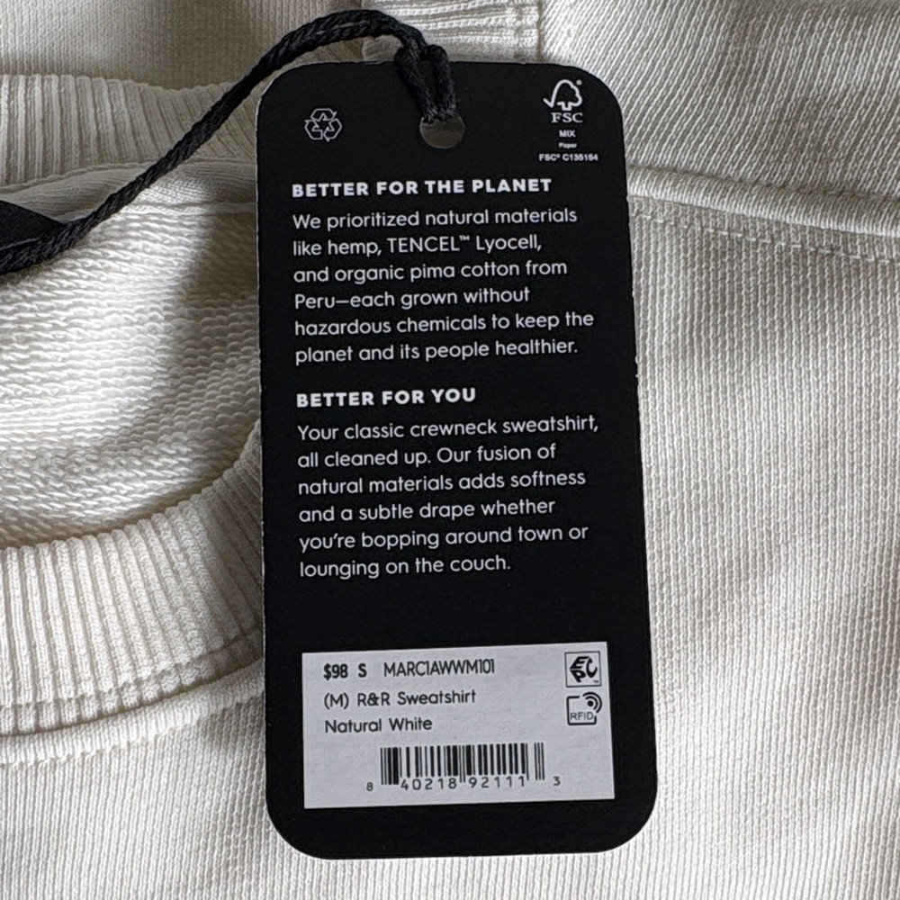 Allbirds Cream Long Sleeve Sweatshirt - Picture 10 of 10